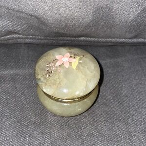 Vintage Florentia Alabaster Hinged Trinket Jewelry Box.
